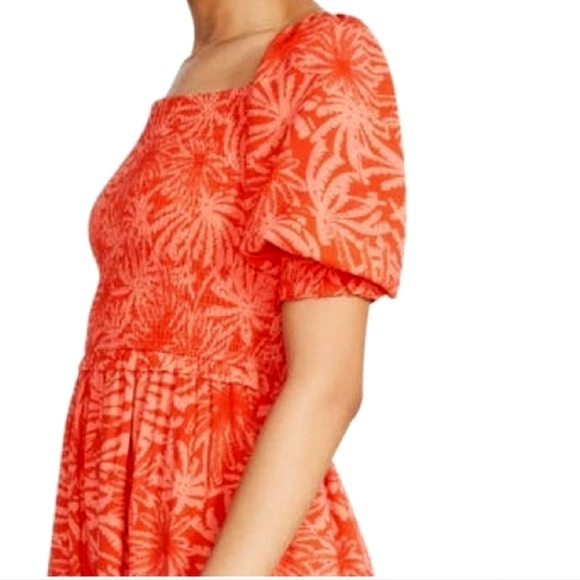 Betsey Johnson Palms Of Paradise Maxi Dress In Spicy Orange Sz M - Picture 3 of 15